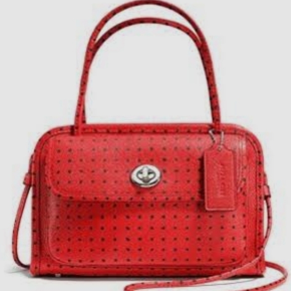 Coach Red Polka Dot Women's Bag and Wallet Set - Picture 1 of 6